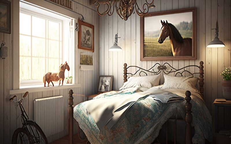 Country tarzı yatak odası