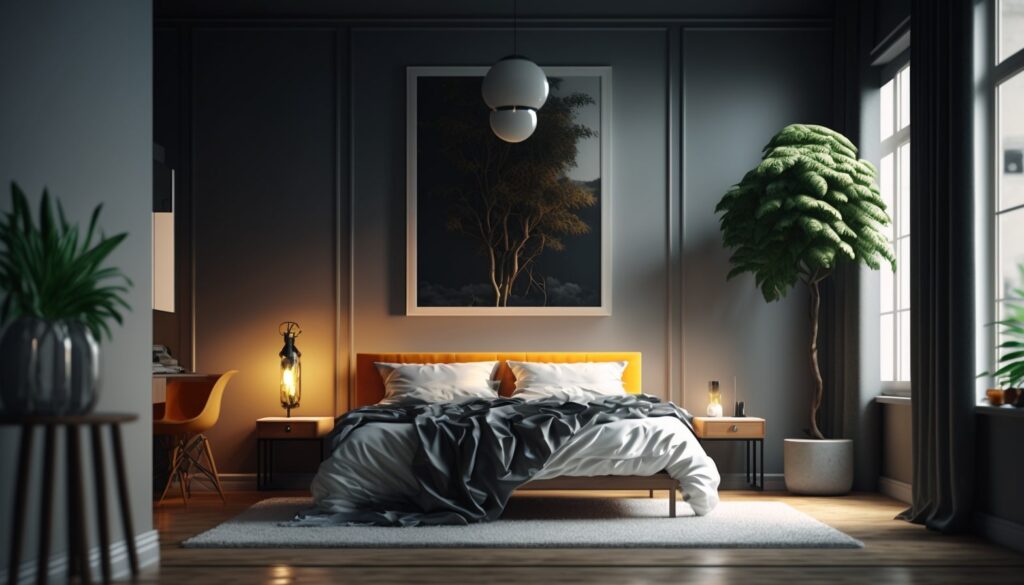 modern yatak odası dekorasyonu örneği