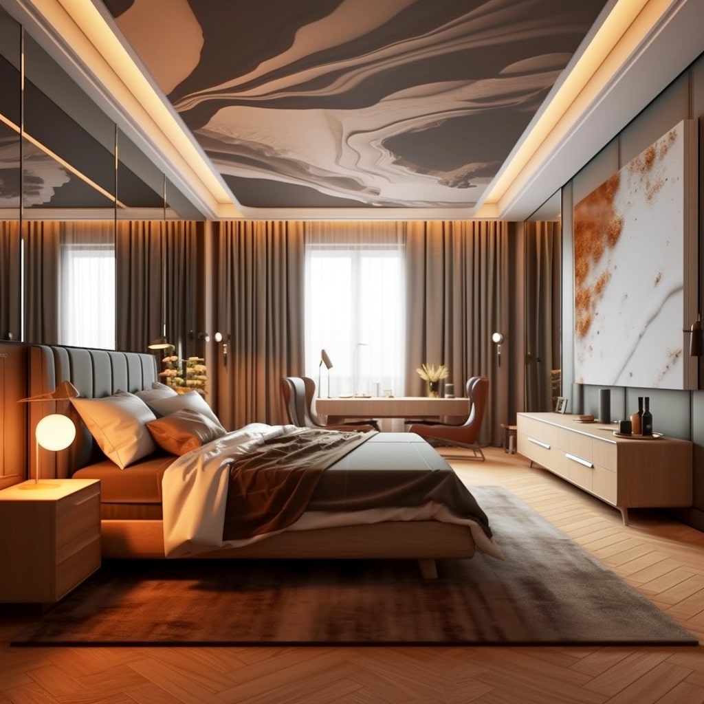 Dar Dikdörtgen Yatak Odası Dekorasyonu Örneği