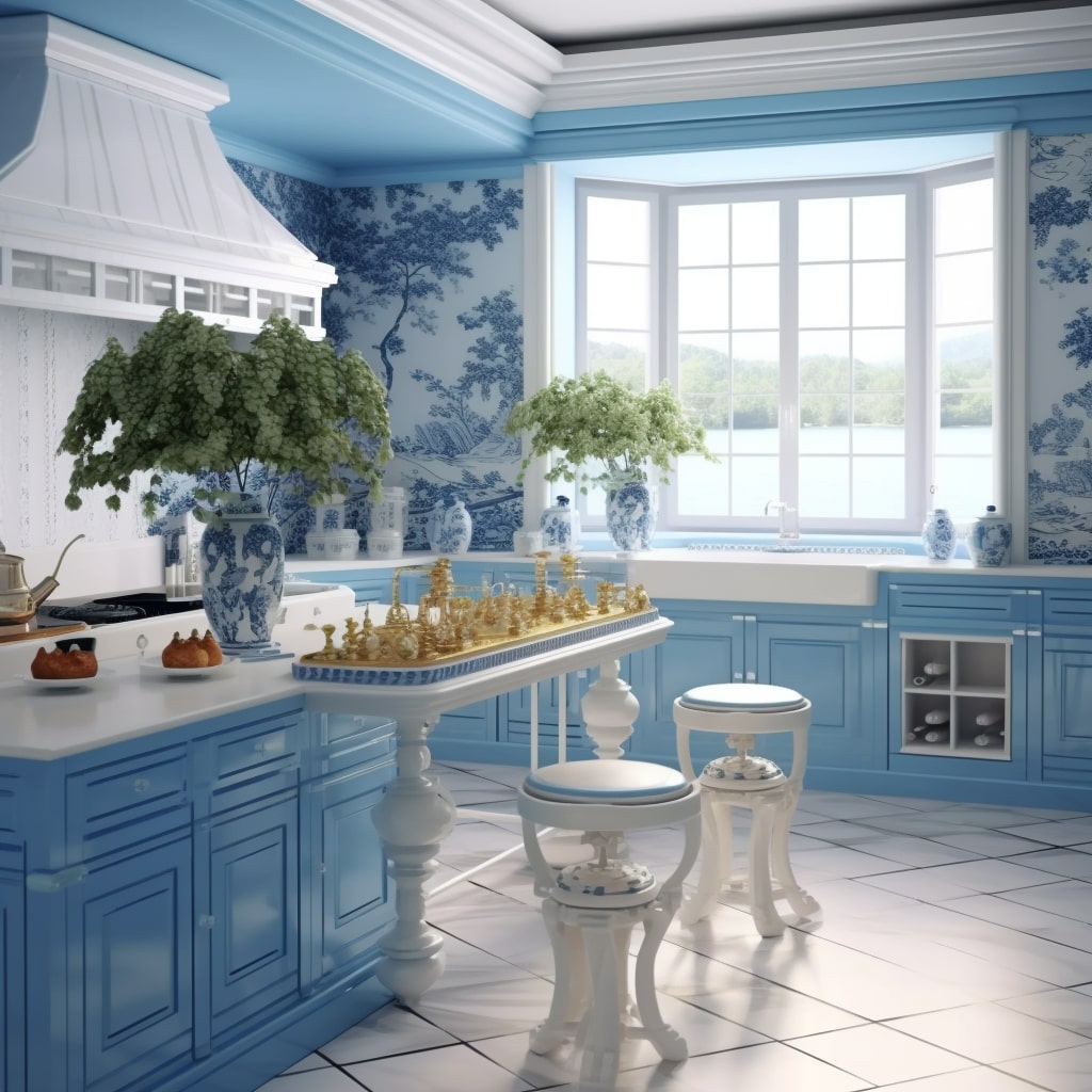 Mavi Beyaz Mutfak Dekorasyonu Önerileri